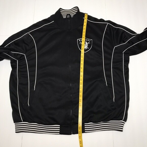 NFL Raiders Mesh Lined Track Jacket Size 2XL Black - Picture 6 of 8